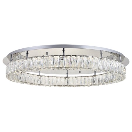 Monroe Led Light Chrome Flush Mount Clear Royal Cut Crystal